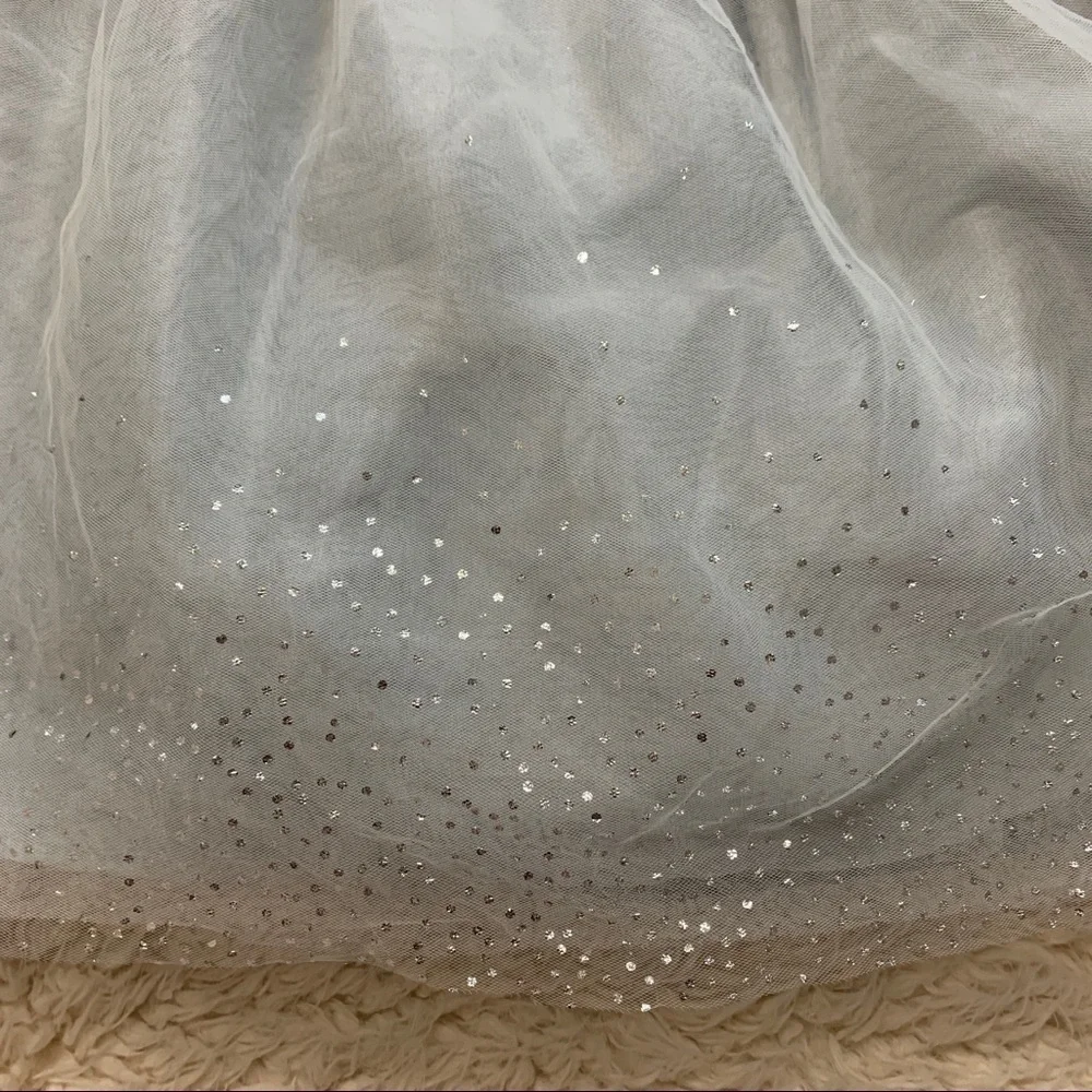 Gymboree Gray Sparkly Taffeta Tulle Formal Dress